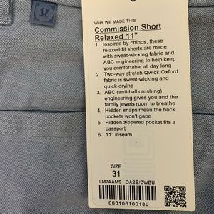 LuluLemon Commission Short 11” Inseam